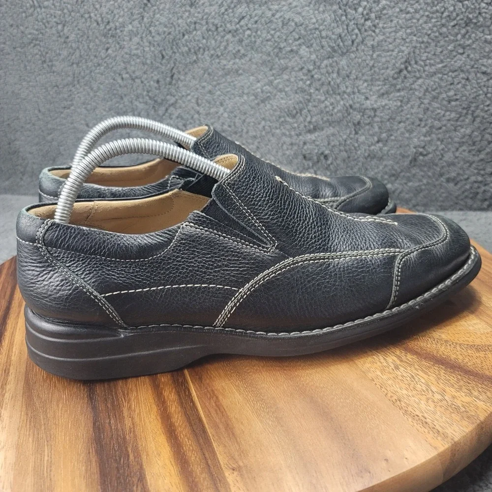 Johnston & Murphy Loafers Black‎ Leather Mens Size 10.5 M Sheepskin Shoes